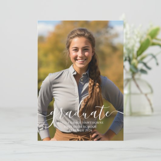 Modern Script Photo Graduation 案内状 (スタンド正面)