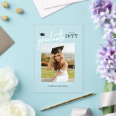 Modern Script Photo Graduation Announcement アクリル招待状 (インサイチュ (ウェディング))