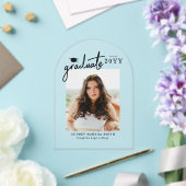 Modern Script Photo Graduation Announcement アクリル招待状 (インサイチュ (ウェディング))