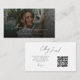 Modern Script Photo Graduation College Fund エンクロージャーカード