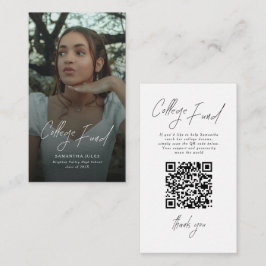 Modern Script Photo Graduation College Fund エンクロージャーカード