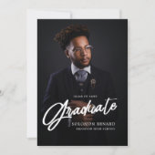 Modern Script Photo High School Graduation  案内状 (正面)