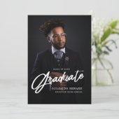 Modern Script Photo High School Graduation  案内状 (スタンド正面)