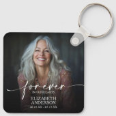 Modern Script Photo Memorial Forever in our Hearts キーホルダー (裏面)