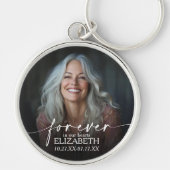 Modern Script Photo Memorial Forever in our Hearts キーホルダー (正面)