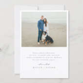 Modern Script Photo Overlay Wedding Message サンキューカード (裏面)