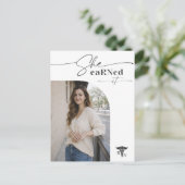 Modern Script Photo RN Graduation Announcement ポストカード (スタンド正面)