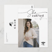 Modern Script Photo RN Graduation Announcement ポストカード (正面/裏面)