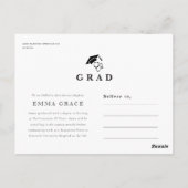 Modern Script Photo RN Graduation Announcement ポストカード (裏面)