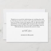 Modern Script Photo Wedding サンキューカード (裏面)