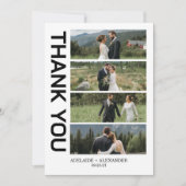 Modern Script Photo Wedding サンキューカード (正面)