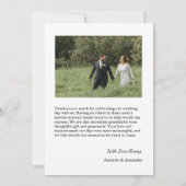 Modern Script Photo Wedding サンキューカード (裏面)