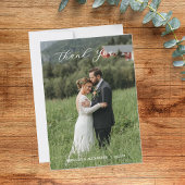 Modern Script Photo Wedding サンキューカード