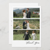 Modern Script Photo Wedding サンキューカード (正面/裏面)
