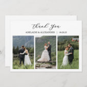 Modern Script Photo Wedding サンキューカード (正面/裏面)