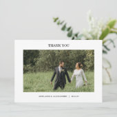 Modern Script Photo Wedding サンキューカード (スタンド正面)