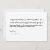 Modern Script Photo Wedding サンキューカード (裏面)