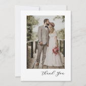 Modern Script Photo Wedding サンキューカード (正面)