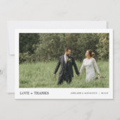 Modern Script Photo Wedding サンキューカード (正面)