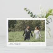 Modern Script Photo Wedding サンキューカード (スタンド正面)