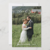 Modern Script Photo Wedding サンキューカード (正面)