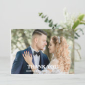 Modern Script Photo Wedding サンキューカード (スタンド正面)