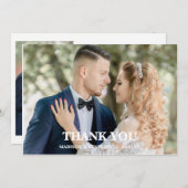 Modern Script Photo Wedding サンキューカード (正面/裏面)