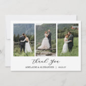 Modern Script Photo Wedding サンキューカード (正面)