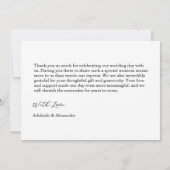 Modern Script Photo Wedding サンキューカード (裏面)