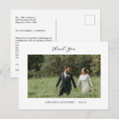 Modern Script Photo Wedding ポストカード (正面/裏面)