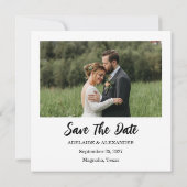 Modern Script Photo Wedding Save The Date (裏面)