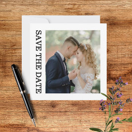 Modern Script Photo Wedding Save The Date
