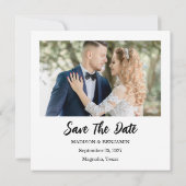 Modern Script Photo Wedding Save The Date (裏面)
