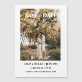 Modern Script Photo Wedding Save The Date マグネット招待状 (正面)
