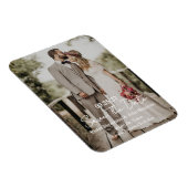 Modern Script Photo Wedding Save The Date マグネット (右側)