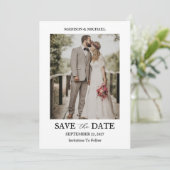 Modern Script Photo Wedding Save The Date 招待状 (スタンド正面)