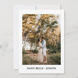 Modern Script Photo Wedding Save The Date 招待状