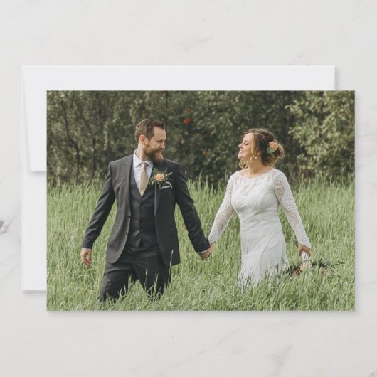 Modern Script Photo Wedding Save The Date 招待状 (裏面)