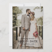 Modern Script Photo Wedding Save The Date 招待状 (正面)