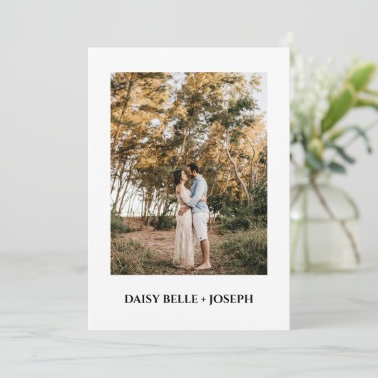 Modern Script Photo Wedding Save The Date 招待状 (スタンド正面)