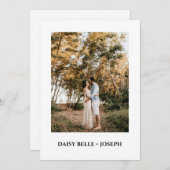 Modern Script Photo Wedding Save The Date 招待状 (正面/裏面)