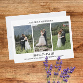 Modern Script Photo Wedding Save The Date 招待状