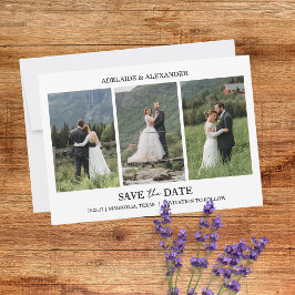 Modern Script Photo Wedding Save The Date 招待状