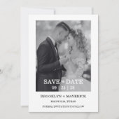 Modern Script Photo Wedding Save The Date 招待状 (正面)