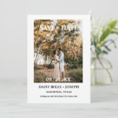 Modern Script Photo Wedding Save The Date 招待状 (スタンド正面)