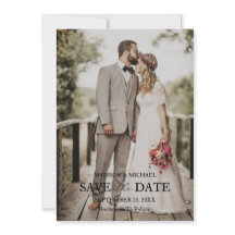 Modern Script Photo Wedding Save The Date