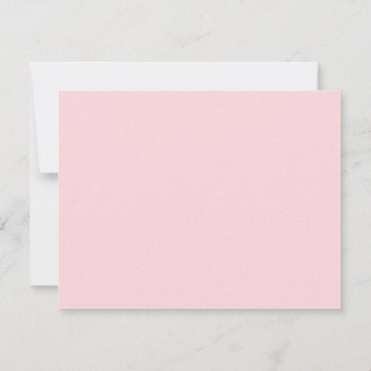 Modern Script Pink Heart Border Monogram Note Card ノートカード (裏面)