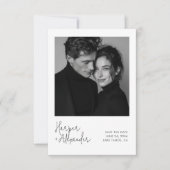 Modern Script Polaroid Photo Wedding Save the Date セーブザデート (正面)