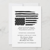 Modern script Police photo graduation invitation 招待状 (裏面)