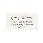 Modern Script Professional Business Return Address ラベル (正面)